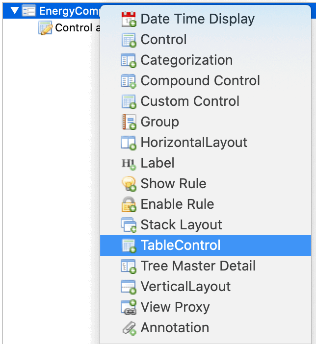 ViewModelCreateTable