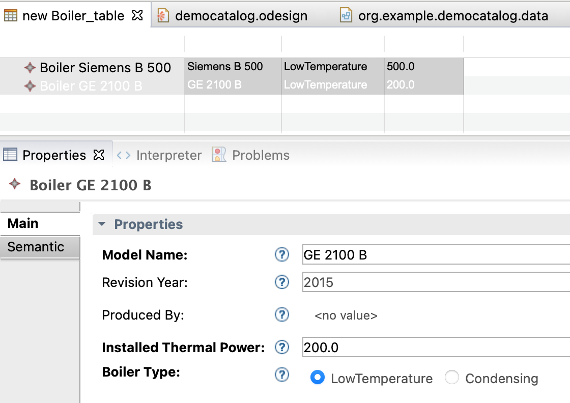 BoilerTableAndProperties